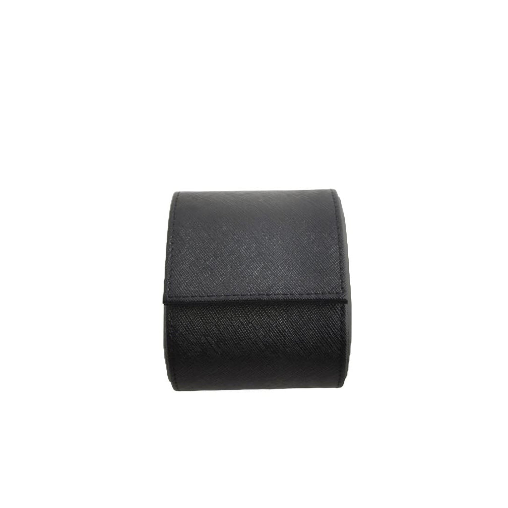 Schwarze Saffiano Leder 1er Uhrenrolle
