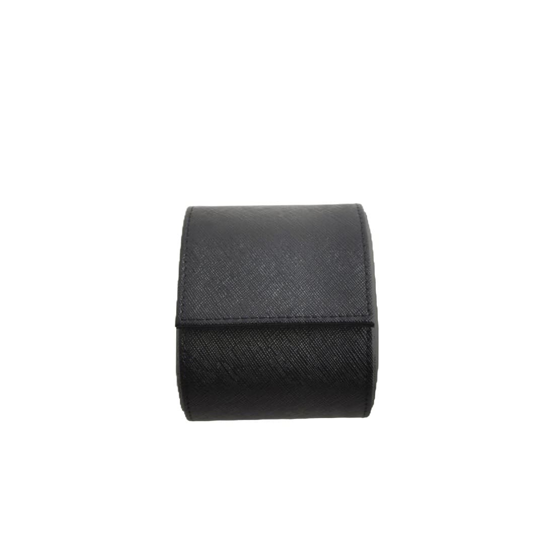 Schwarze Saffiano Leder 1er Uhrenrolle