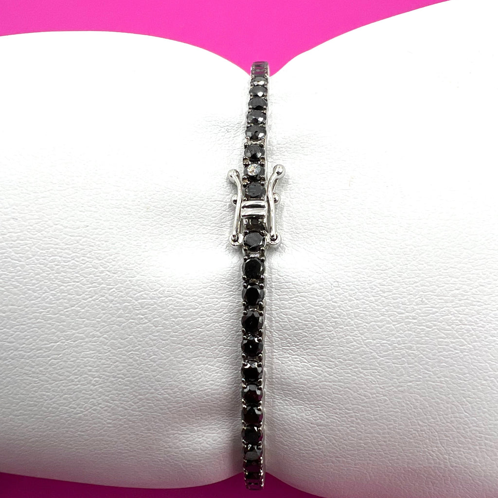 Tennisarmband Weißgold mit schwarzen Diamanten