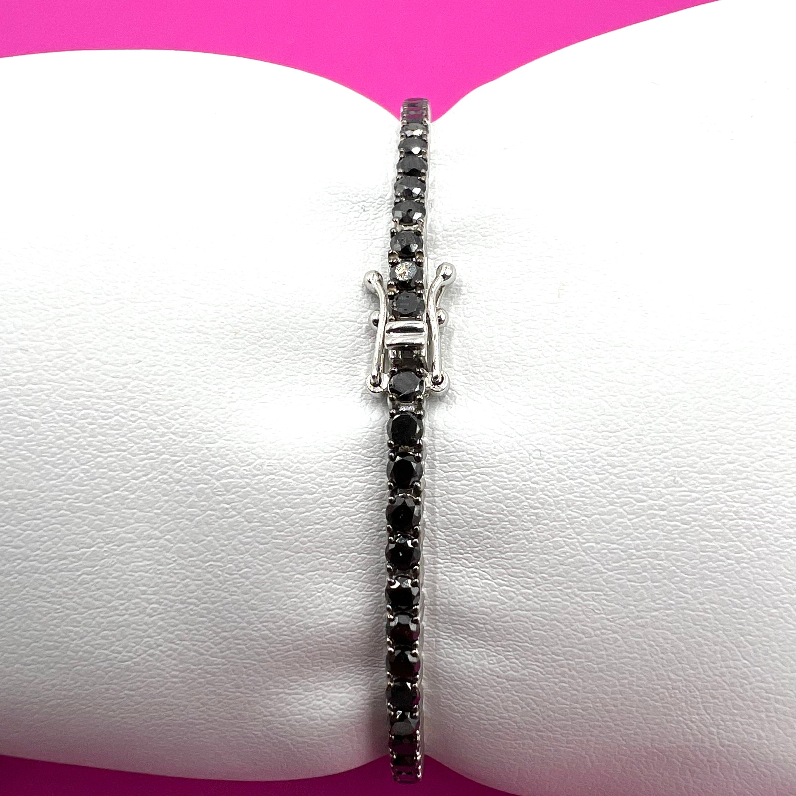 Tennisarmband Weißgold mit schwarzen Diamanten