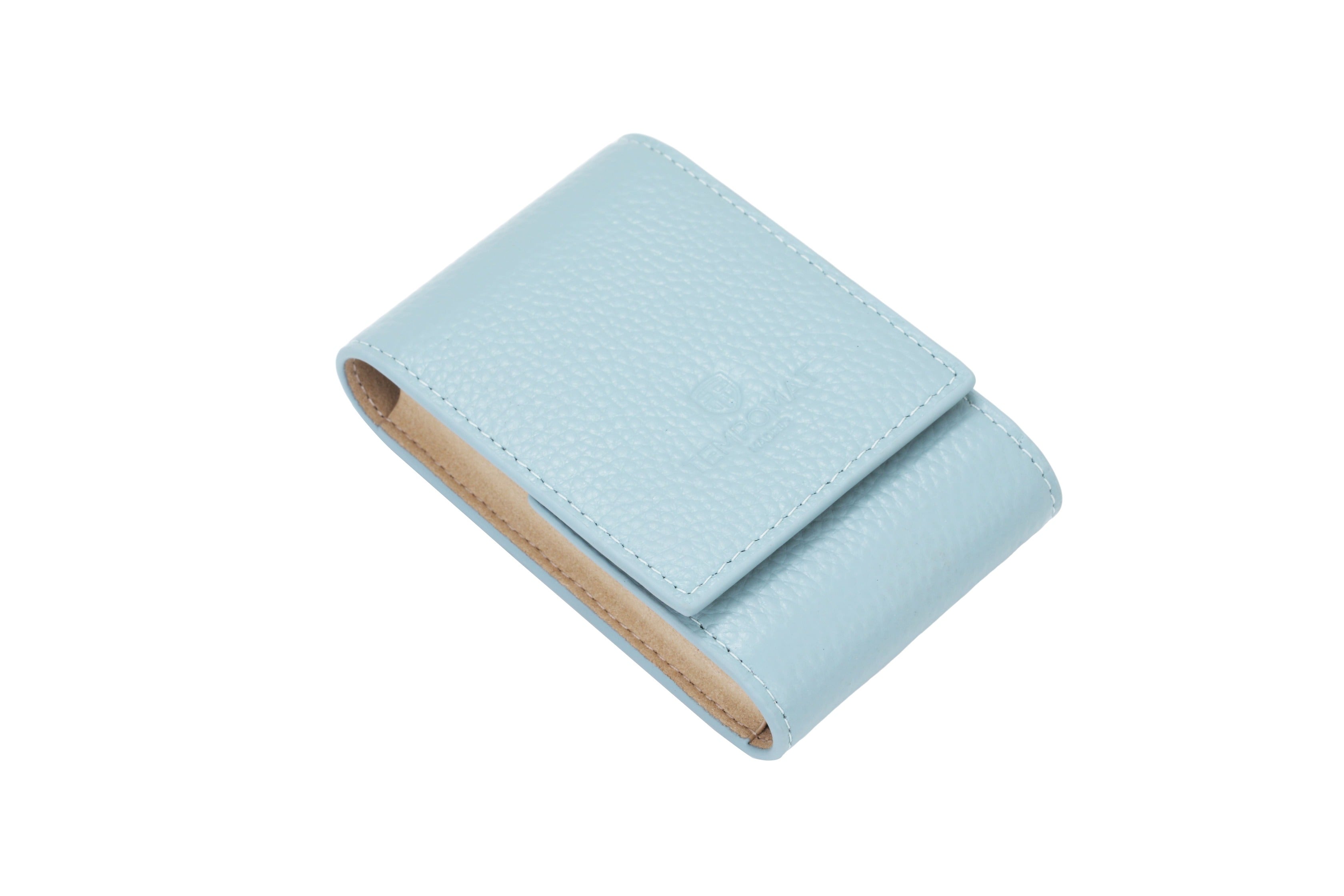 Hellblaue Leder Pouch / Tasche