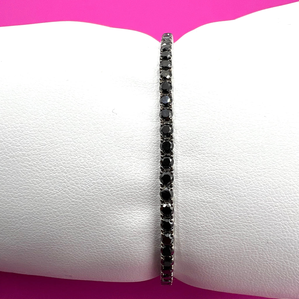 Tennisarmband Weißgold mit schwarzen Diamanten