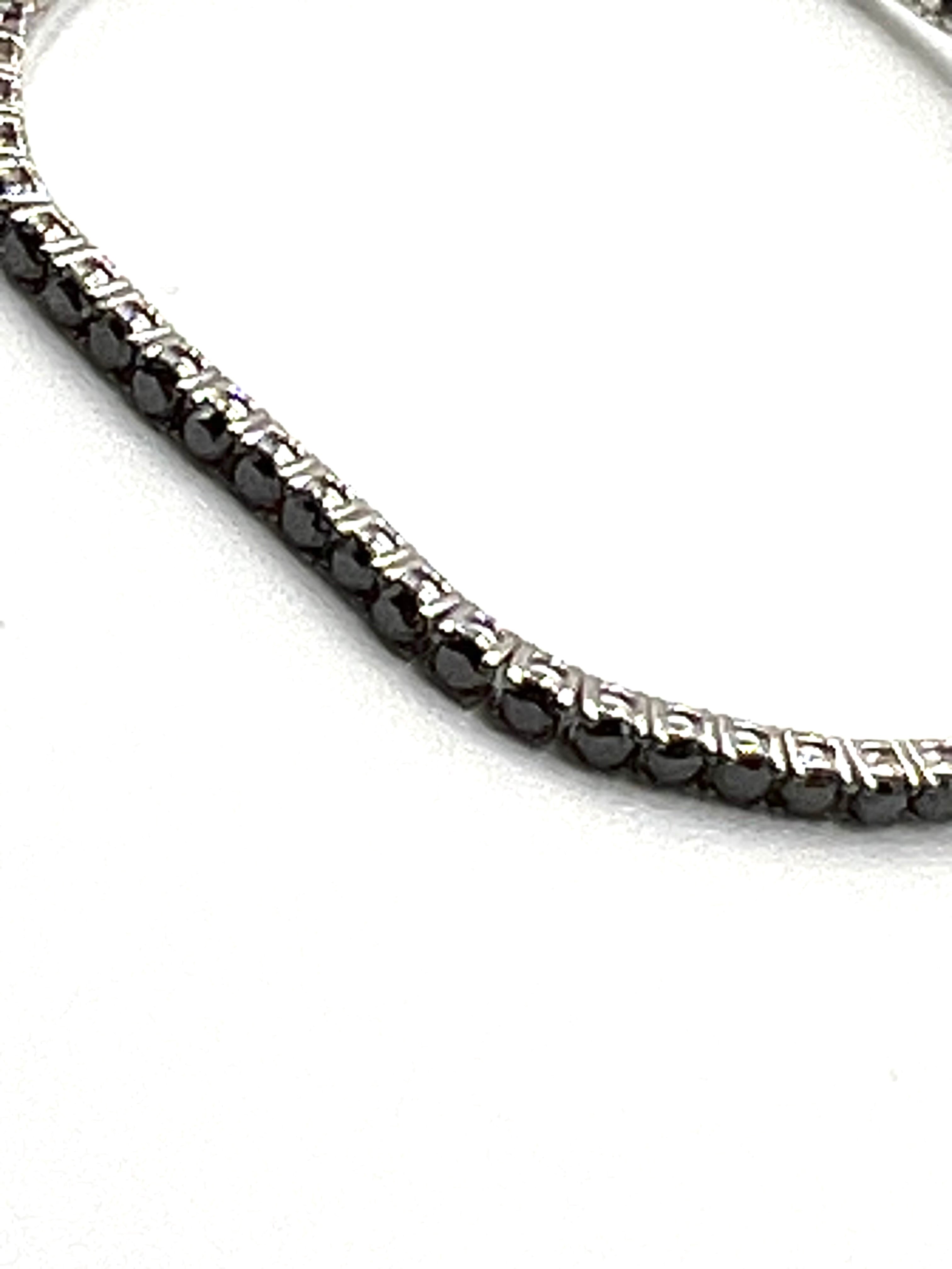 Tennisarmband Weißgold mit schwarzen Diamanten