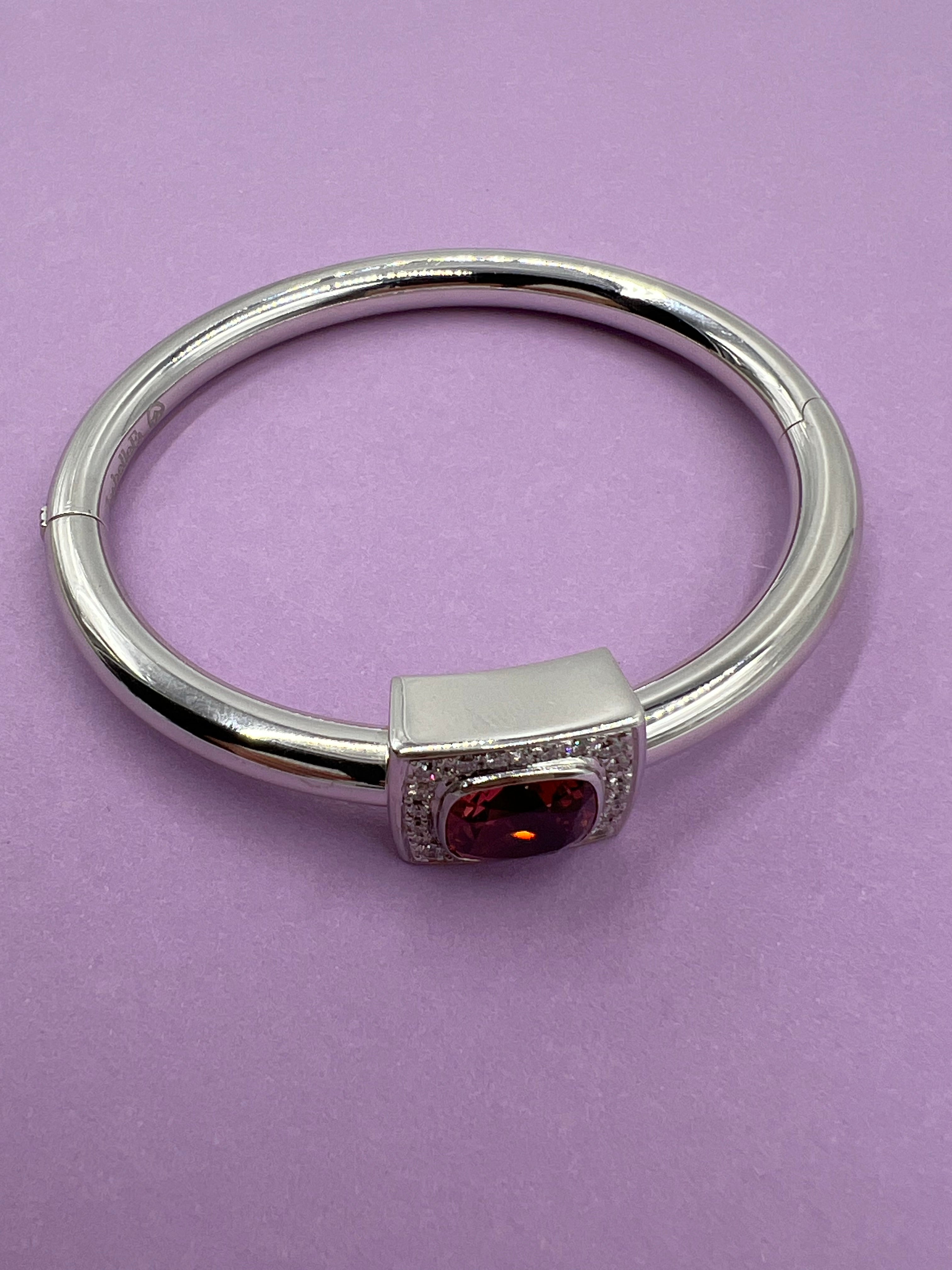 IsabelleFa Armreif aus Weißgold mit rosa Turmalin