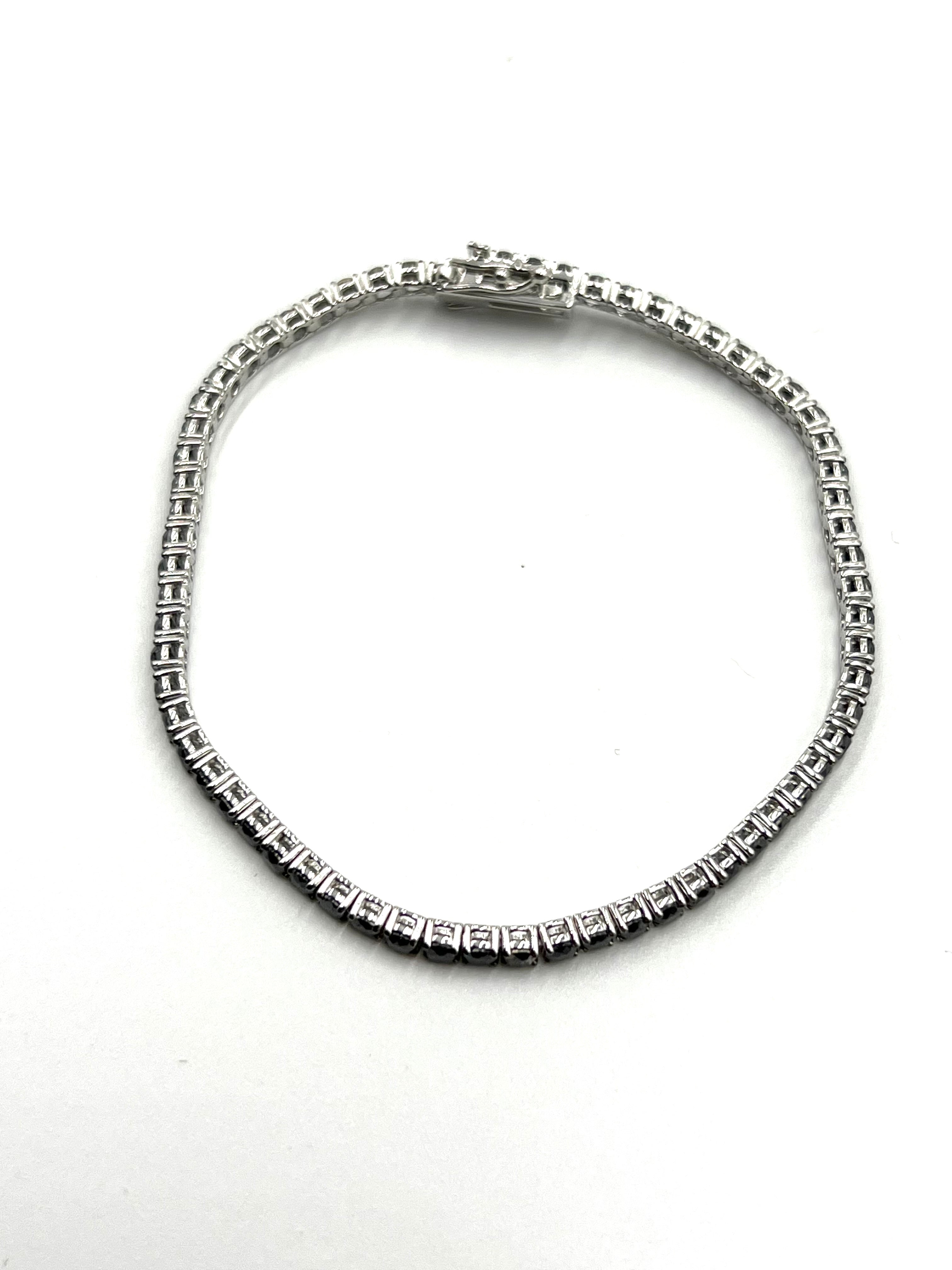 Tennisarmband Weißgold mit schwarzen Diamanten