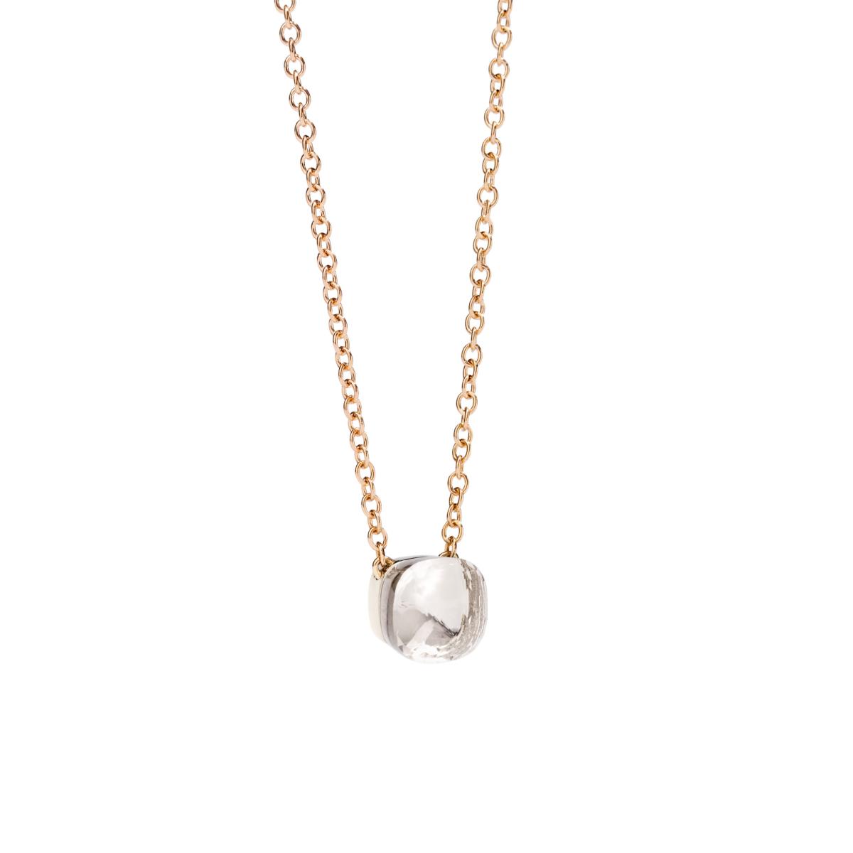 Pomellato - Nudo Anhänger mit Halskette - Rosegold 750/- Weißer Topas
