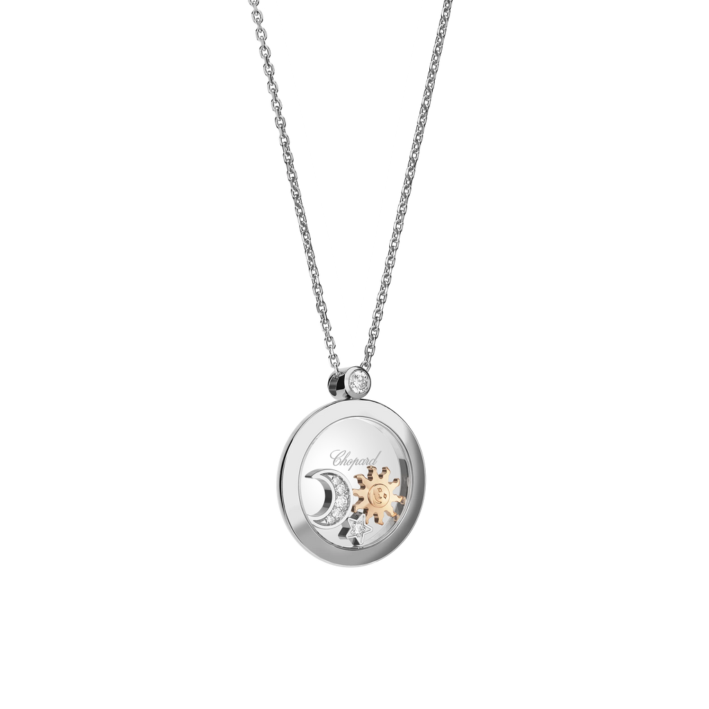 Chopard Happy Sun, Moon and Stars Halskette Länge 42cm Weißgold 750/-