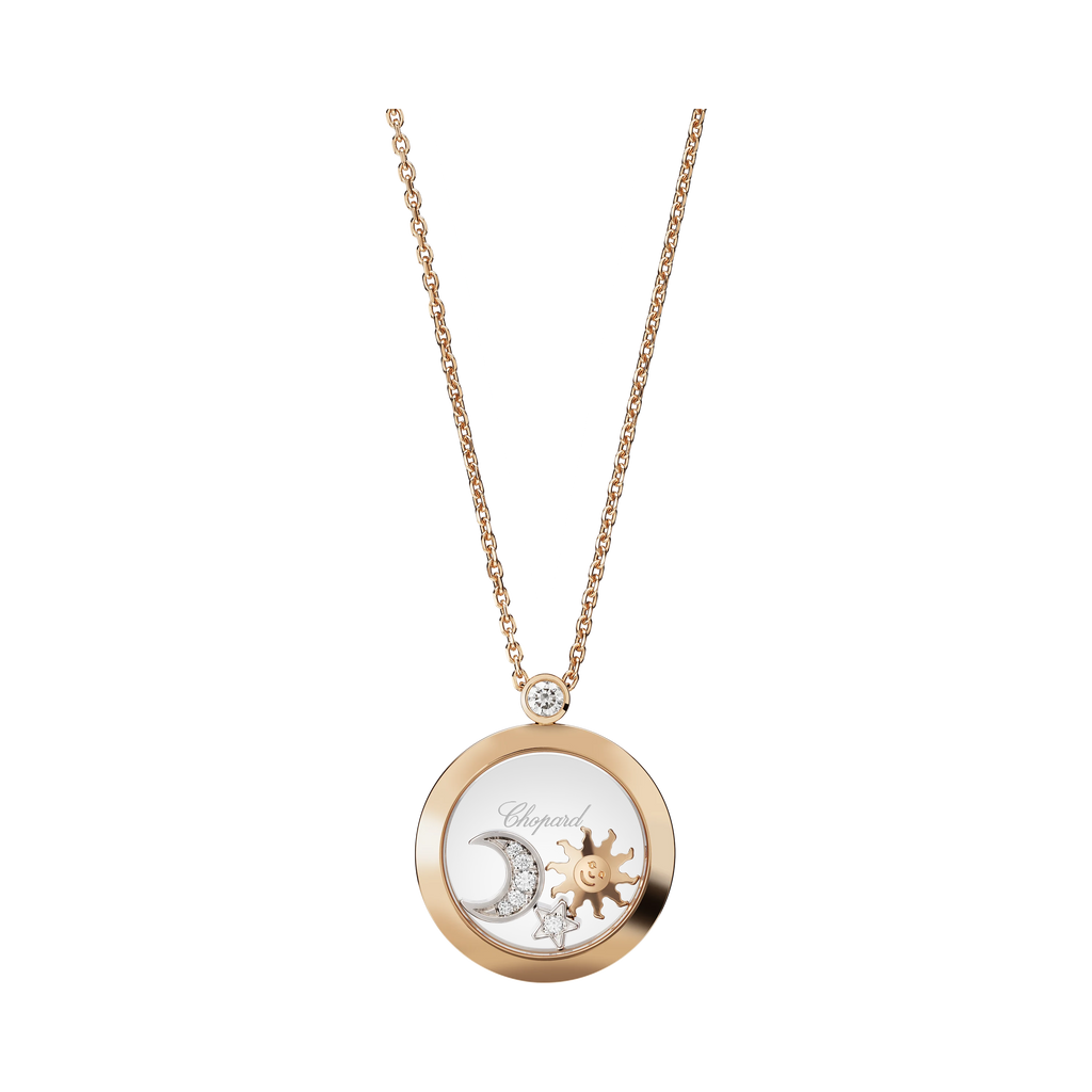 Chopard Happy Sun, Moon and Stars Halskette Länge 42cm Rosegold 750/- (Kopie)