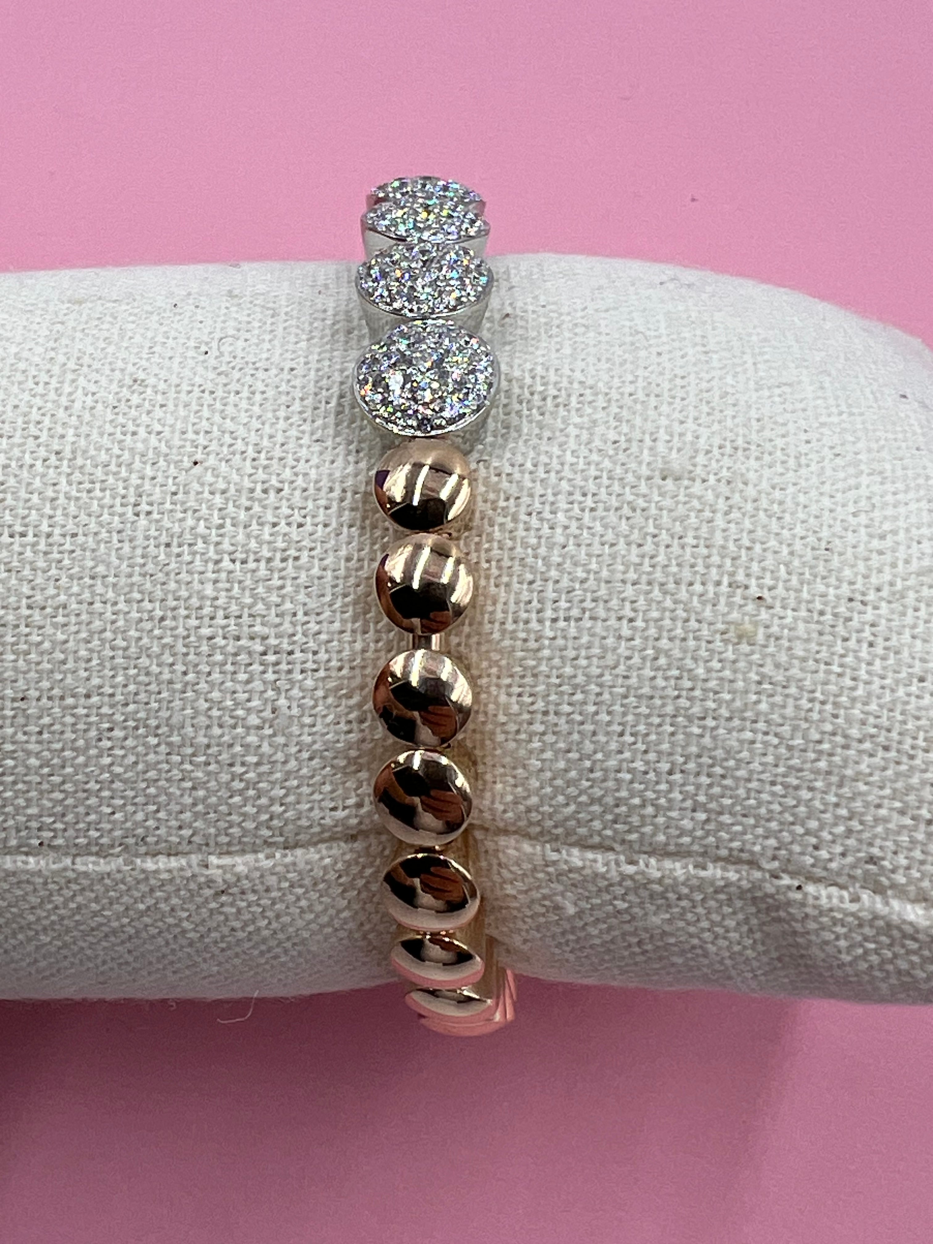 Scheffel Flexarmband in Rosegold mit Brillanten