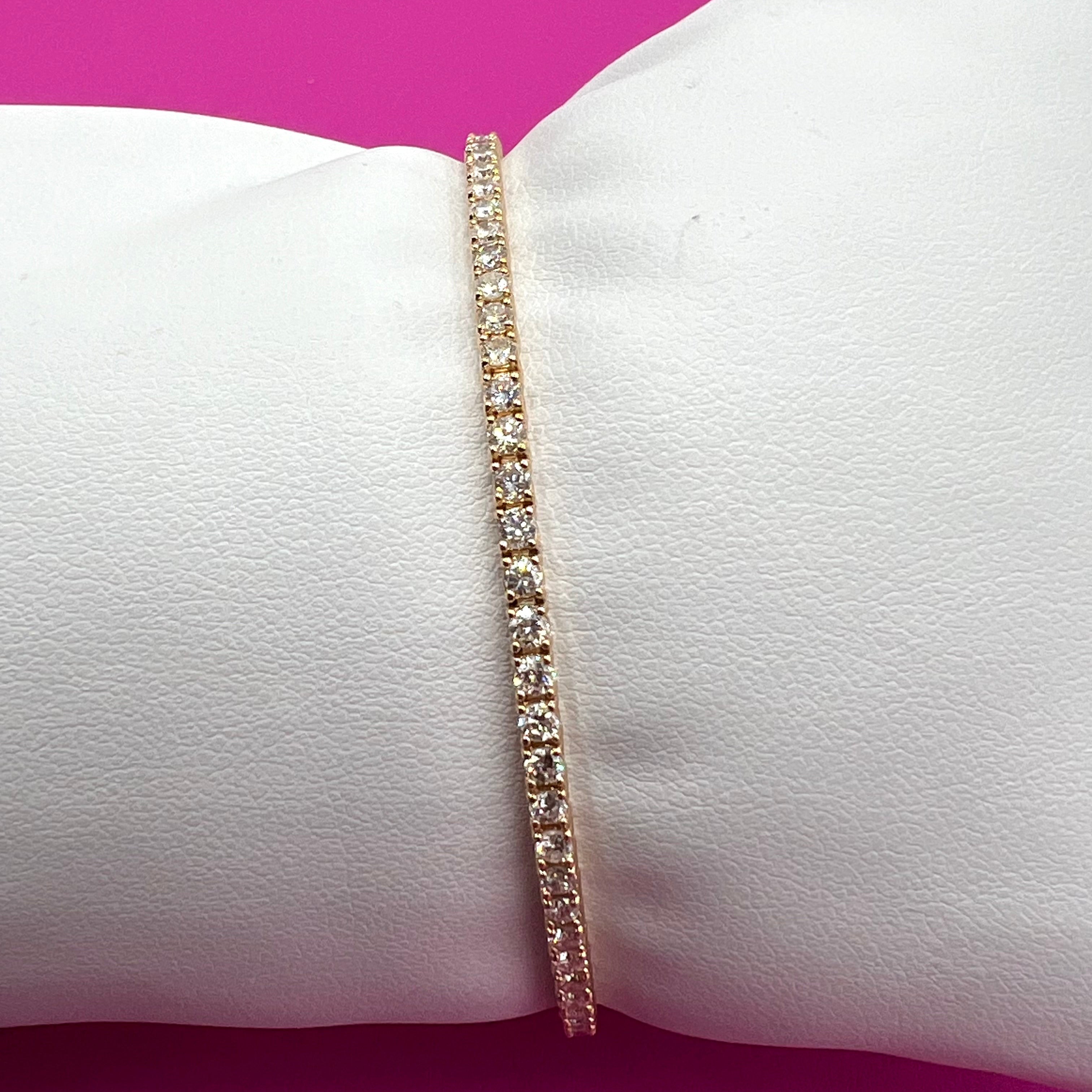 Tennisarmband in Gelbgold mit schwarzen Diamanten