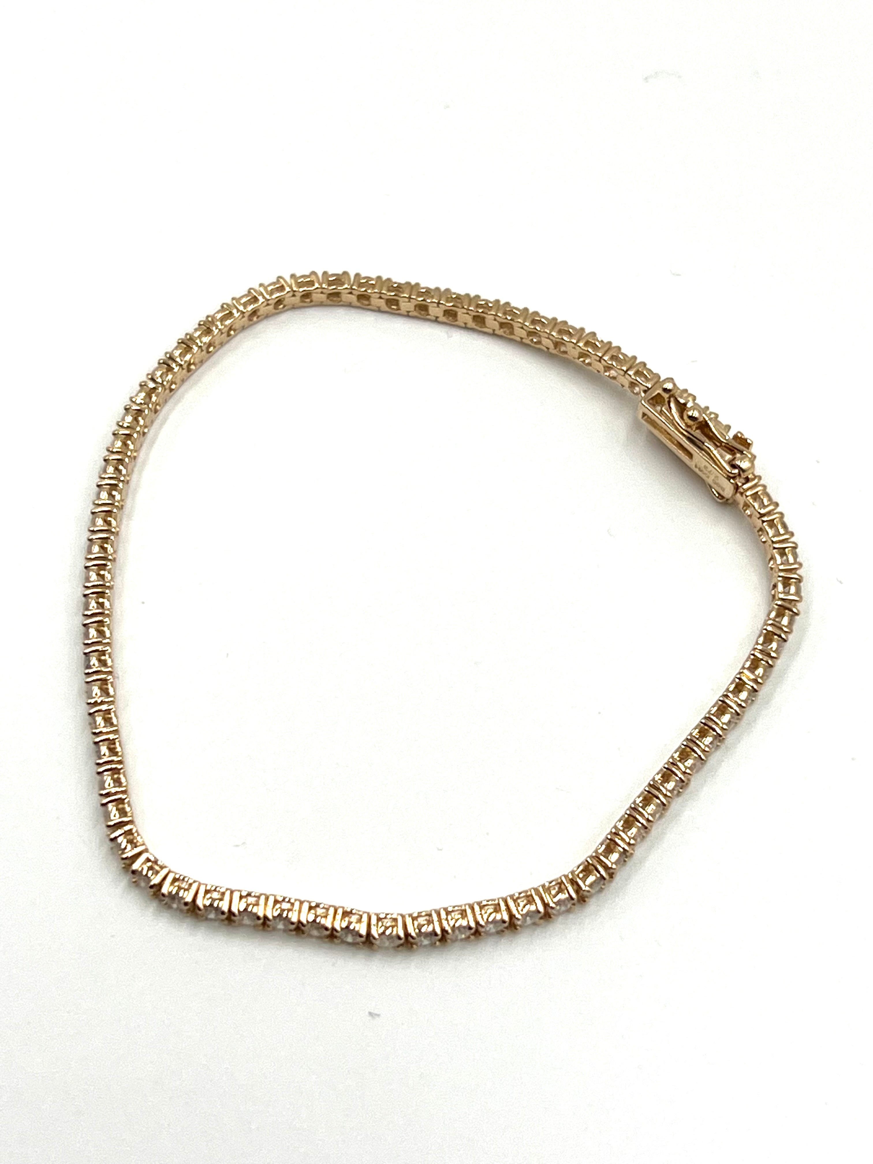 Tennisarmband Rosegold mit Diamanten