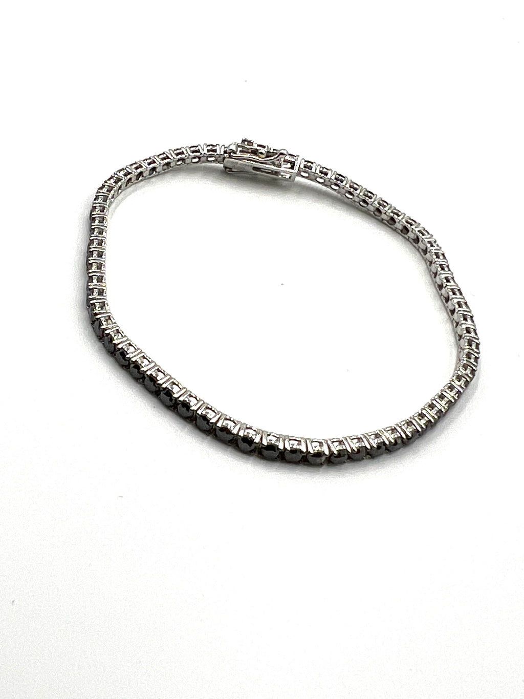 Tennisarmband Weißgold mit schwarzen Diamanten