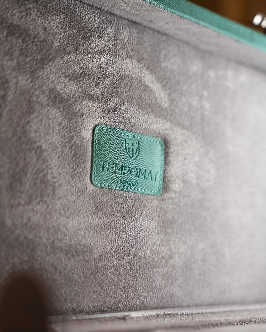 Türkisener (Tiffany) Saffiano Leder Uhrenkoffer für 10 Uhren