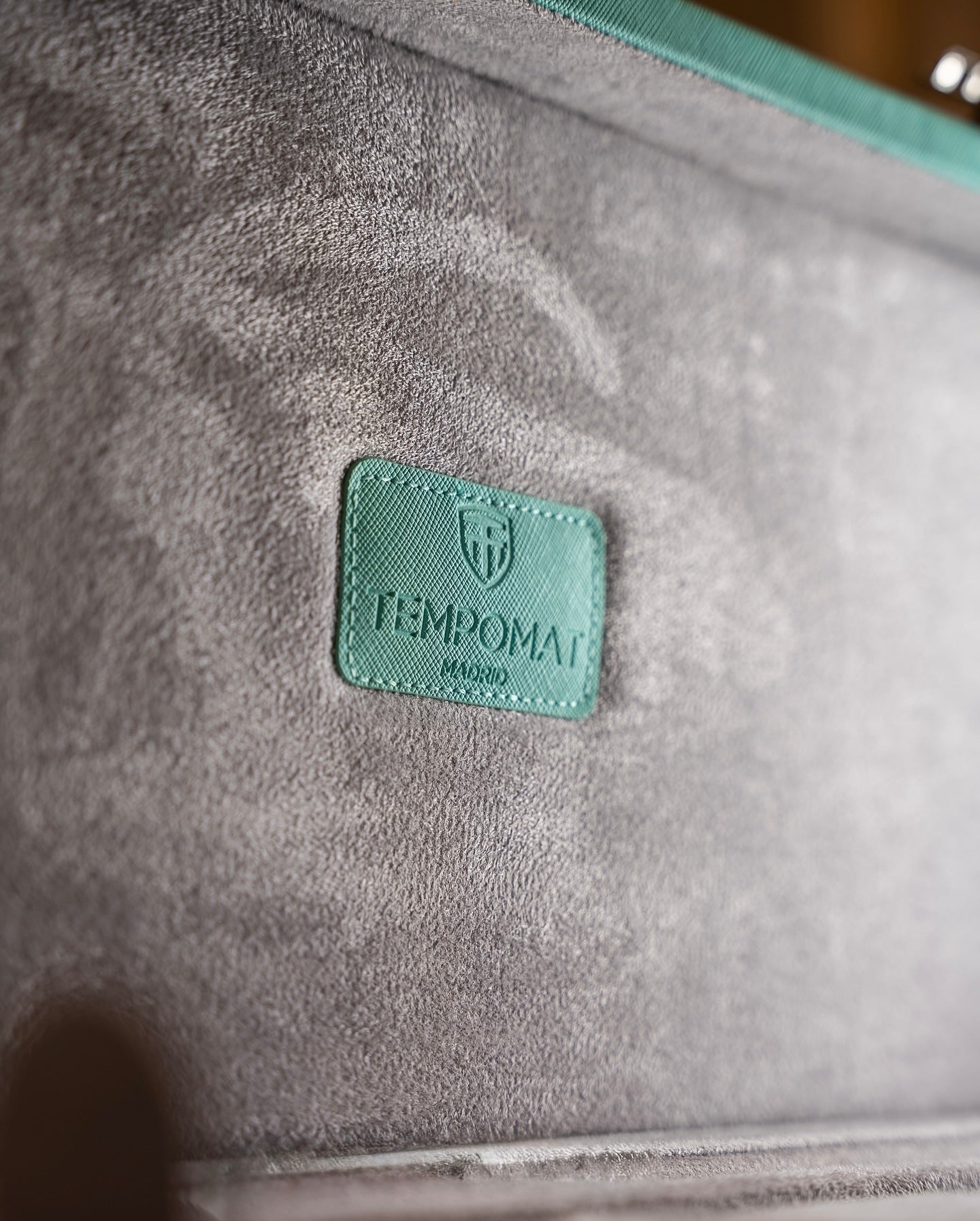 Türkisener (Tiffany) Saffiano Leder Uhrenkoffer für 10 Uhren