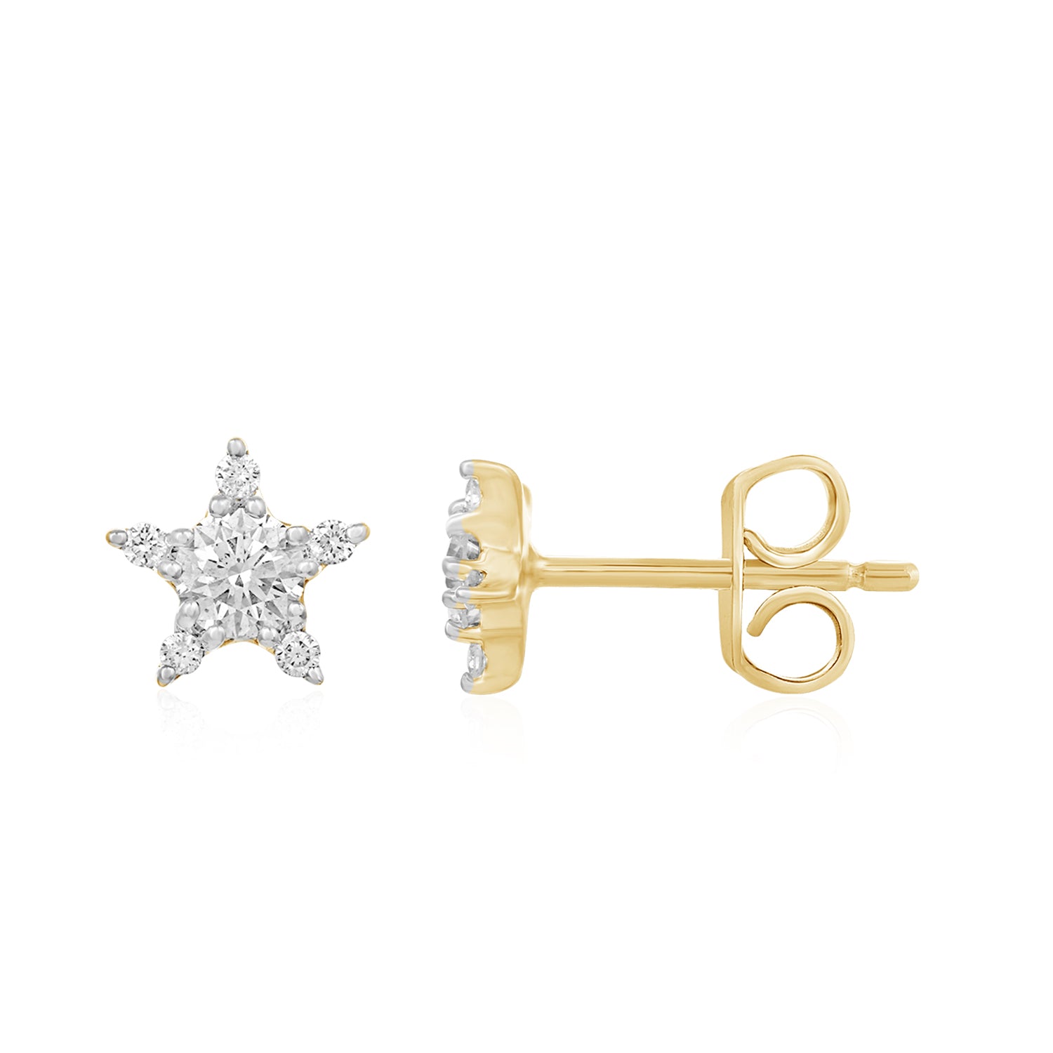 Trend - Ohrringe Gelbold 750/- mit Diamanten