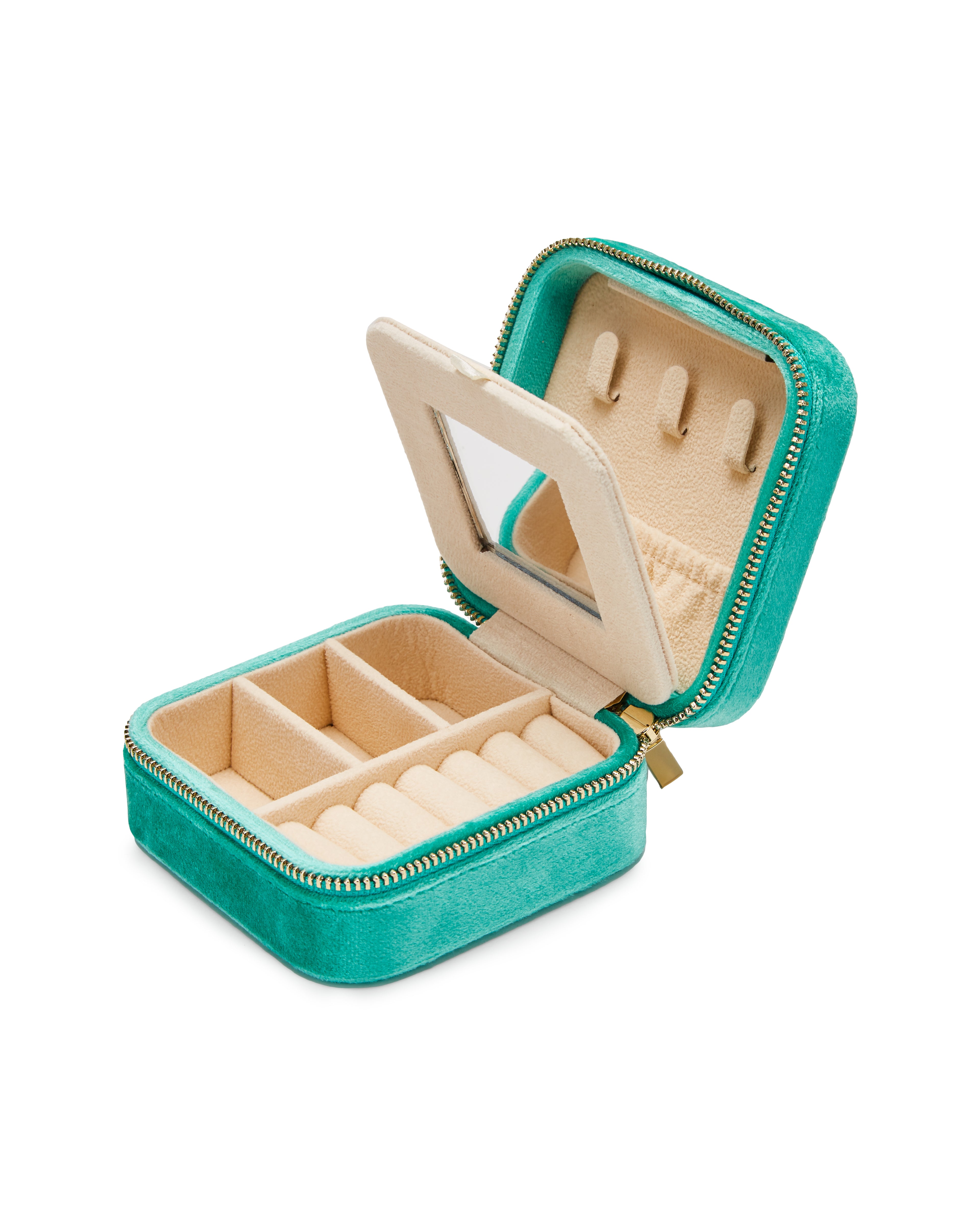 Crizzi Samt Schmuckkästchen - col. metallic turquoise
