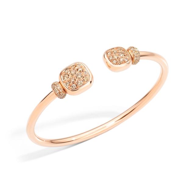 Pomellato - Nudo Armreif  - Rosegold 750/- Brillianten und Weißer Topas