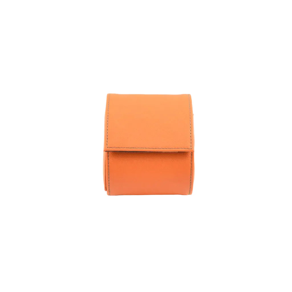 Orange Saffiano Leder 1er Uhrenrolle