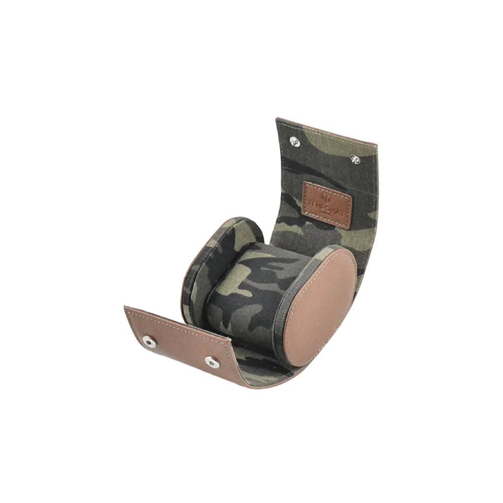 Braune Saffiano Leder 1er Uhrenrolle
