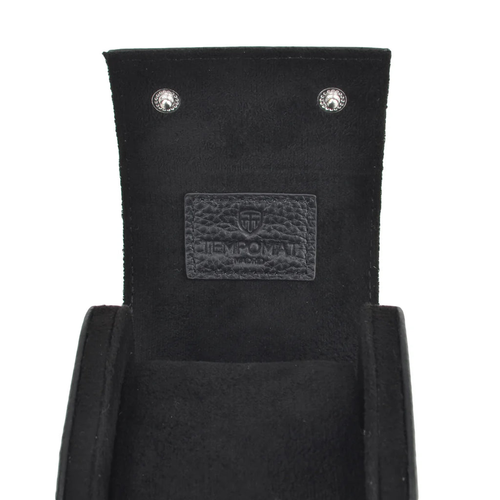 Schwarze Saffiano Leder 1er Uhrenrolle