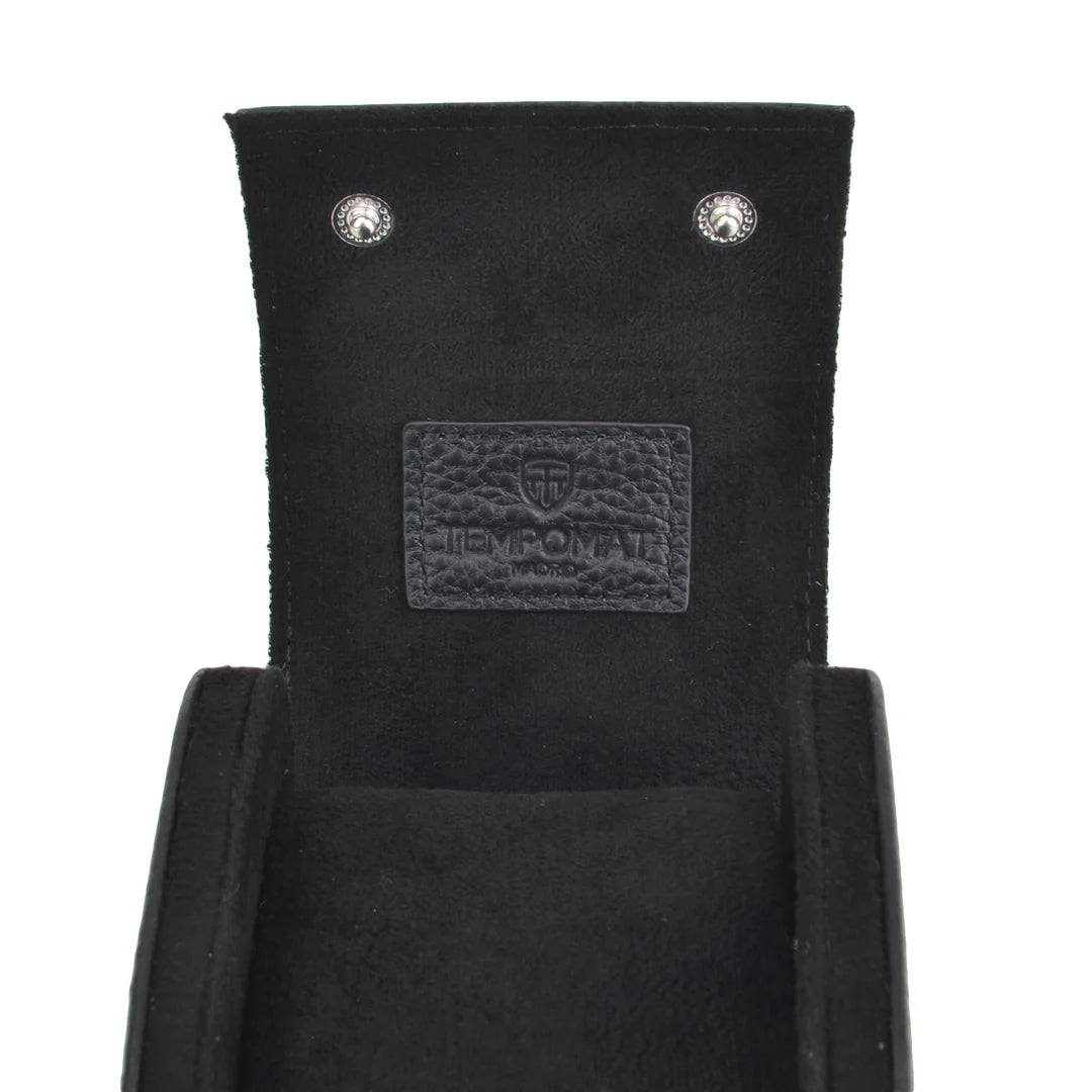 Schwarze Saffiano Leder 1er Uhrenrolle