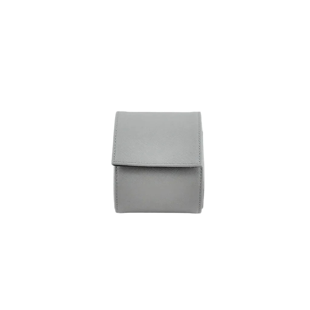 Graue Saffiano Leder 1er Uhrenrolle