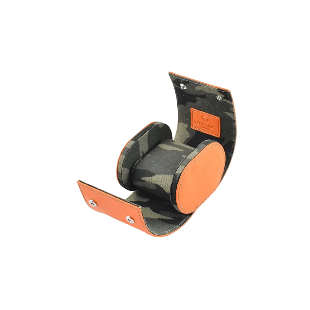 Orange Saffiano Leder 1er Uhrenrolle