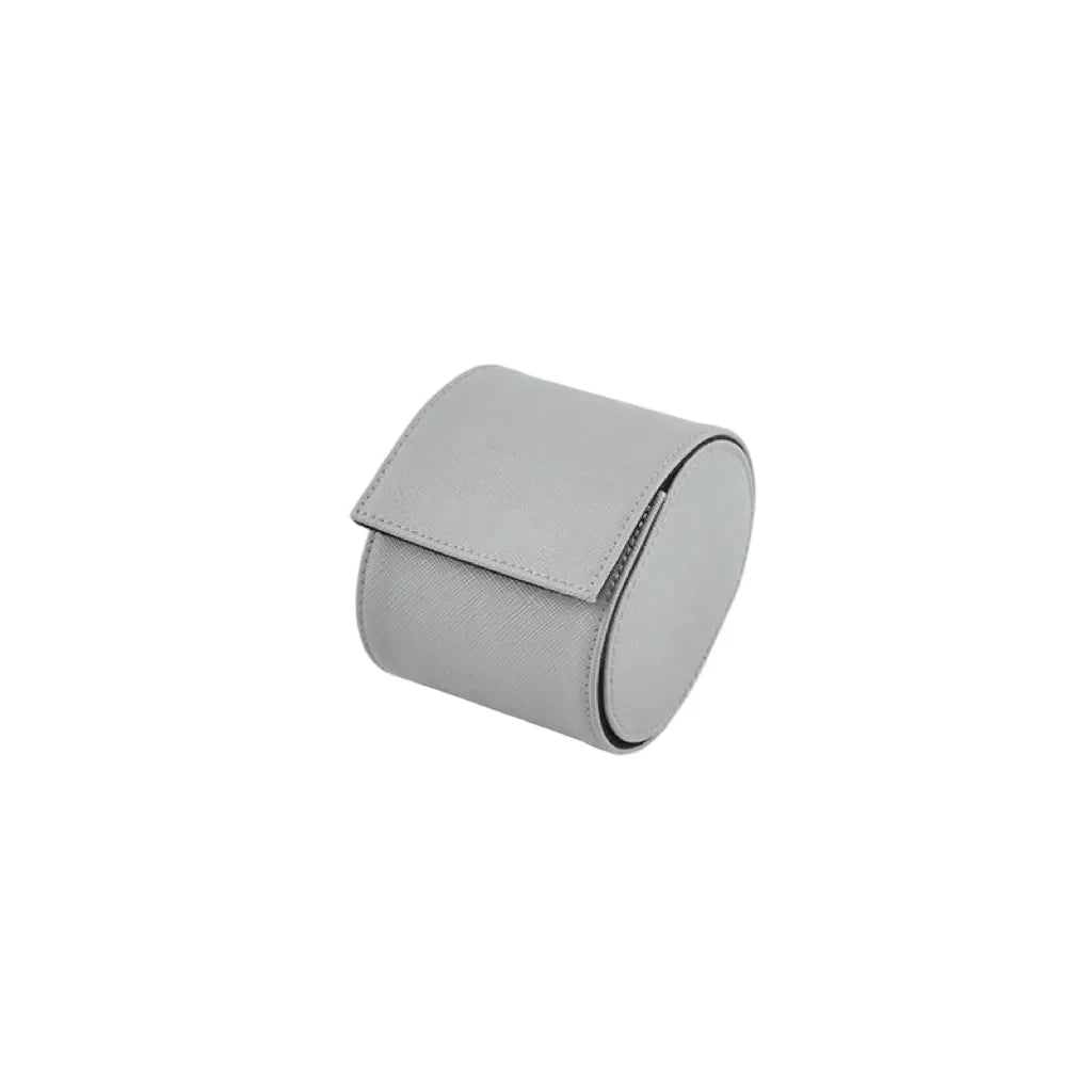 Graue Saffiano Leder 1er Uhrenrolle